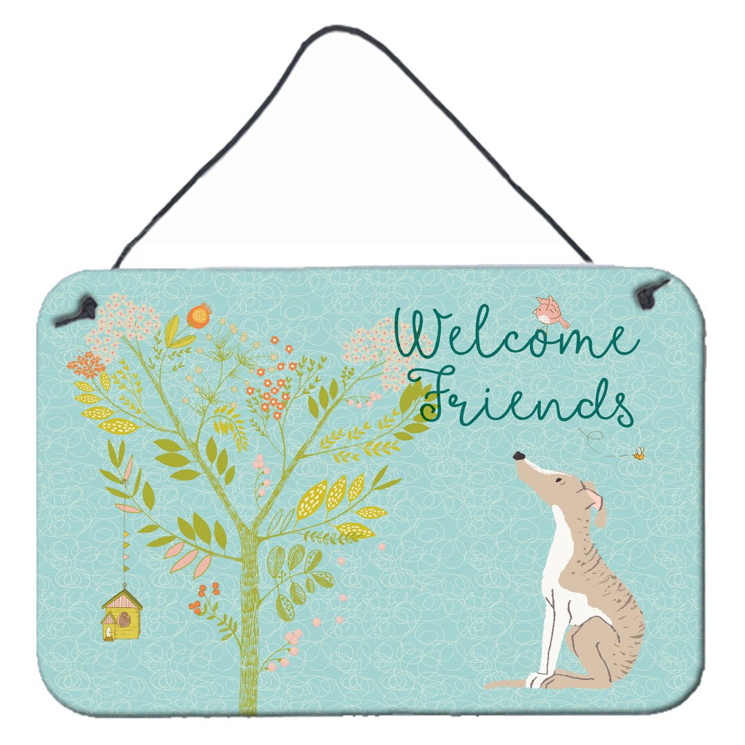 Welcome Friends Whippet Wall or Door Hanging Prints BB7626DS812 by Caroline's Treasures