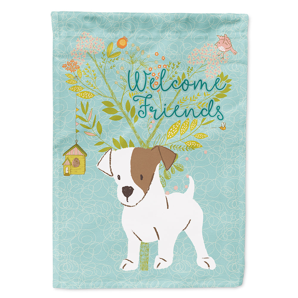 Welcome Friends Jack Russell Terrier Puppy Flag Canvas House Size BB7637CHF