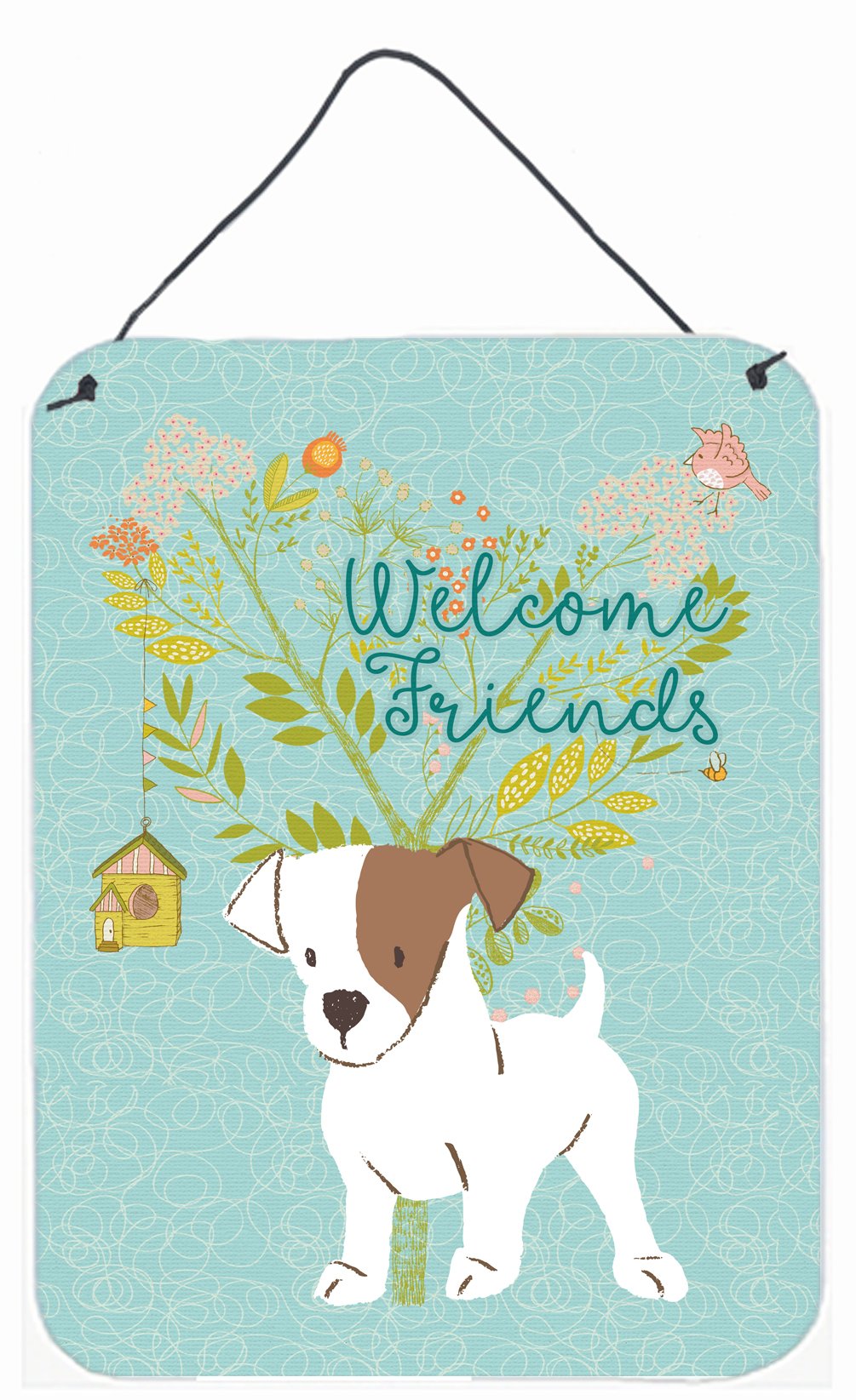 Welcome Friends Jack Russell Terrier Puppy Wall or Door Hanging Prints BB7637DS1216 by Caroline's Treasures