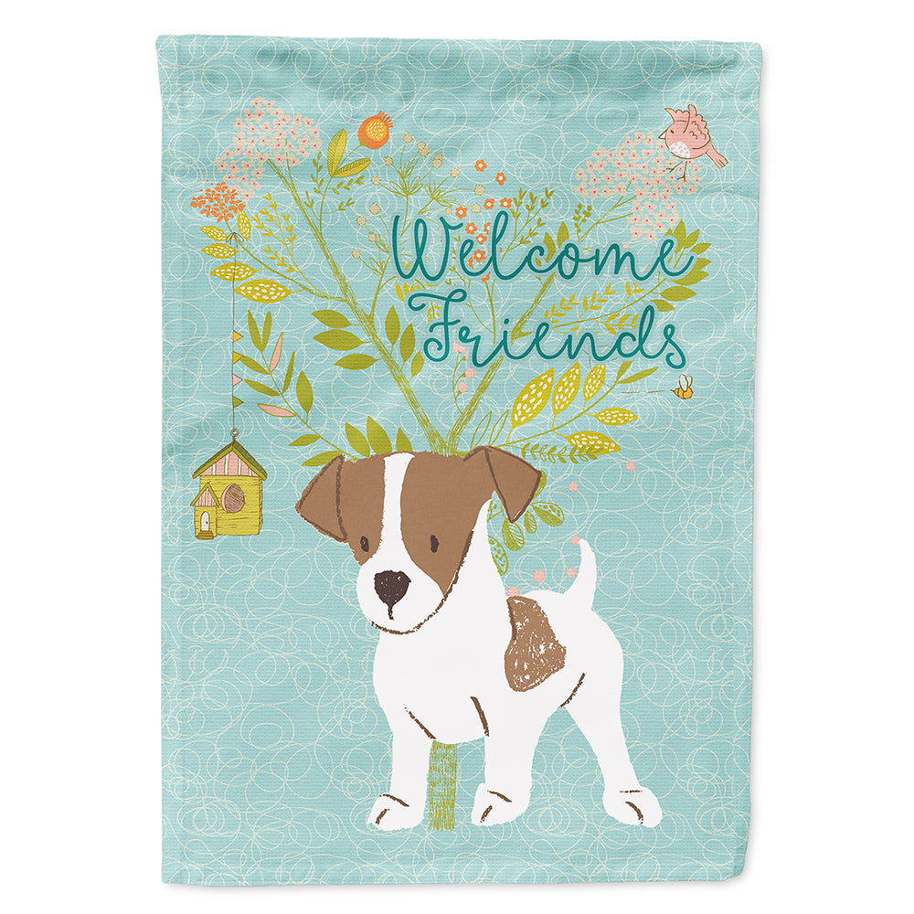 Welcome Friends Jack Russell Terrier Puppy Flag Canvas House Size BB7638CHF