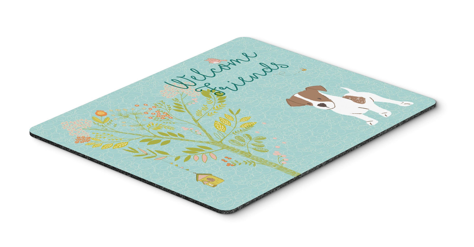 Welcome Friends Jack Russell Terrier Puppy Mouse Pad, Hot Pad or Trivet BB7638MP by Caroline's Treasures