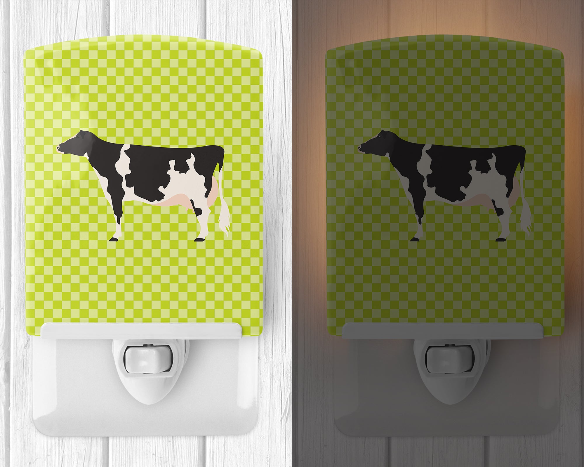 Holstein Cow Green Ceramic Night Light BB7648CNL - the-store.com