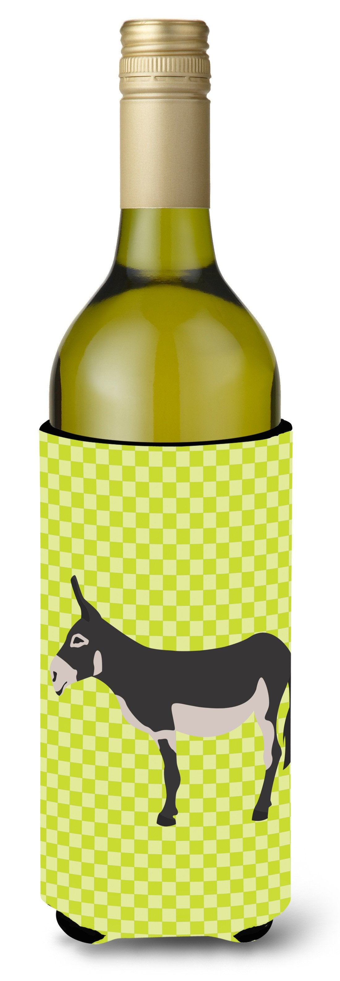 American Mammoth Jack Donkey Green Wine Bottle Beverge Insulator Hugger BB7670LITERK by Caroline's Treasures