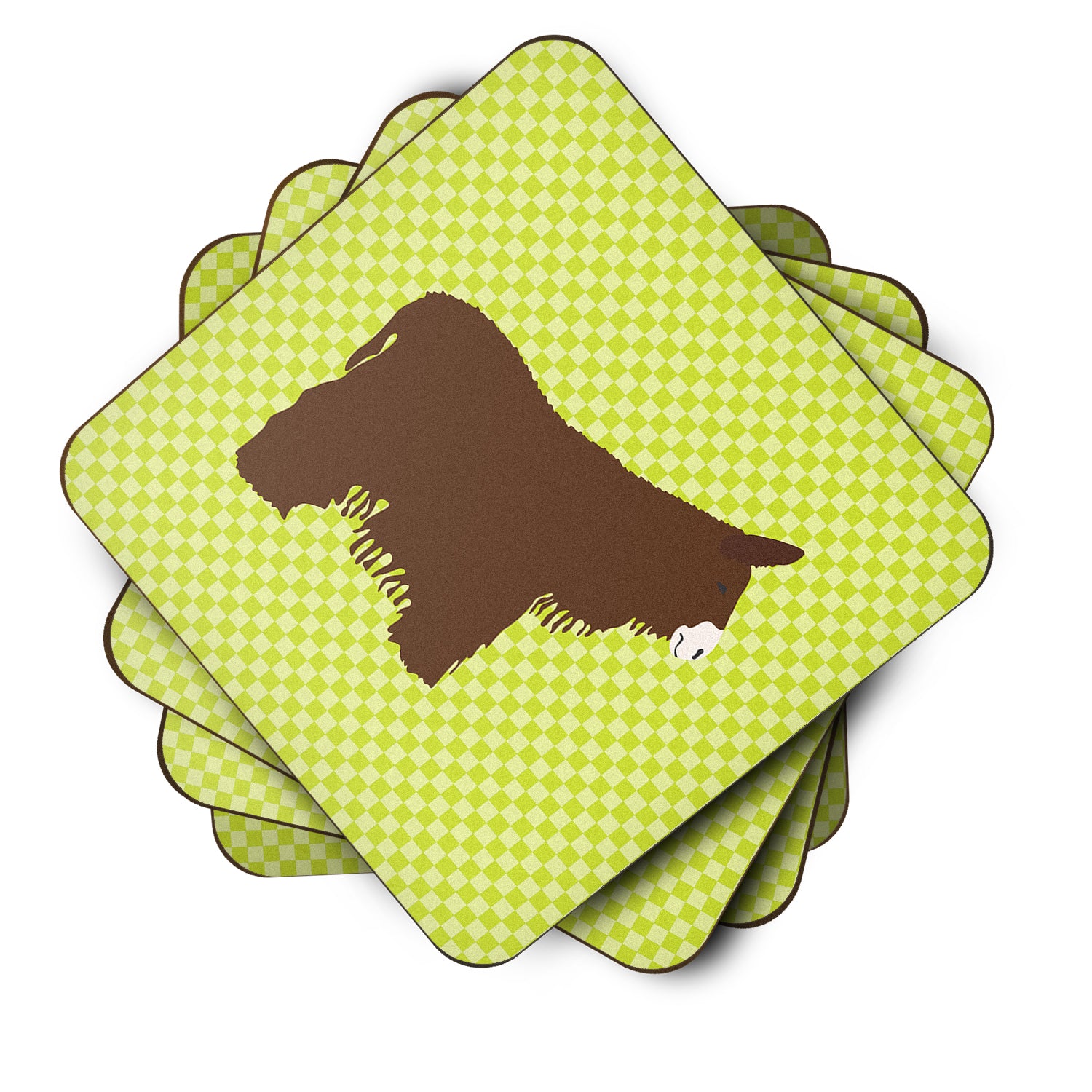 Poitou Poiteuin Donkey Green Foam Coaster Set of 4 BB7678FC - the-store.com