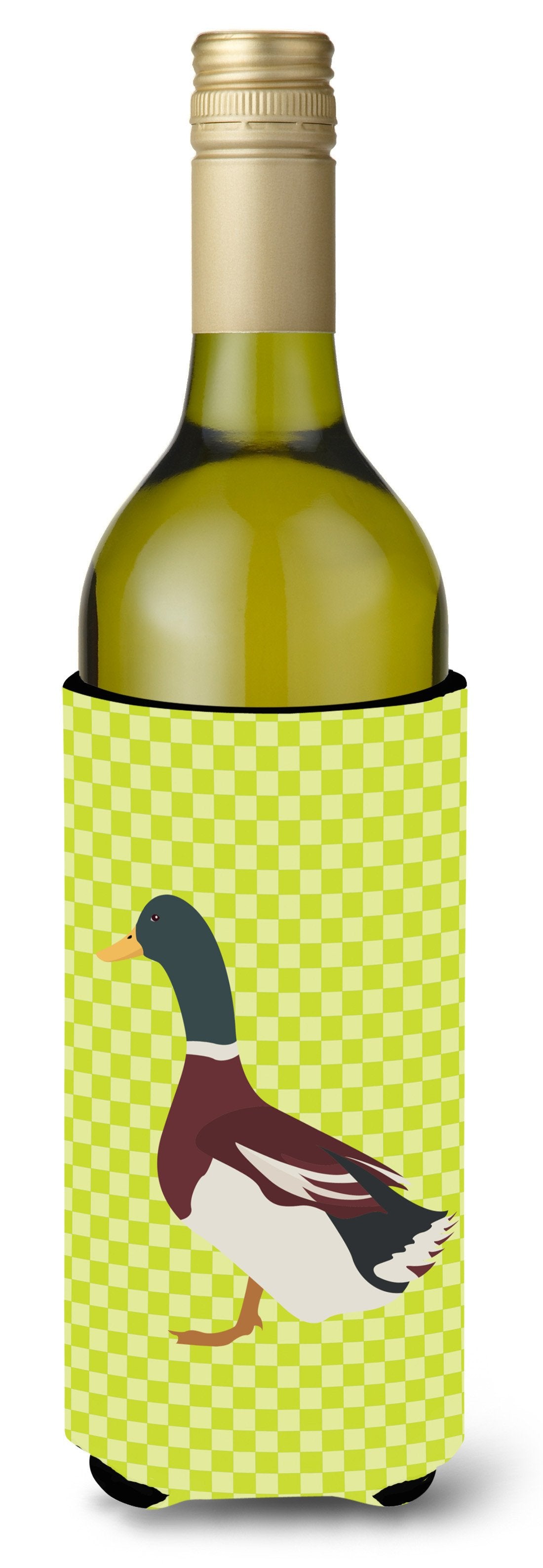 Rouen Duck Green Wine Bottle Beverge Insulator Hugger BB7682LITERK by Caroline's Treasures