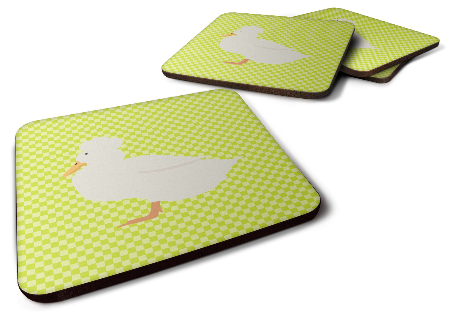 Crested Duck Green Foam Coaster Set of 4 BB7683FC - the-store.com