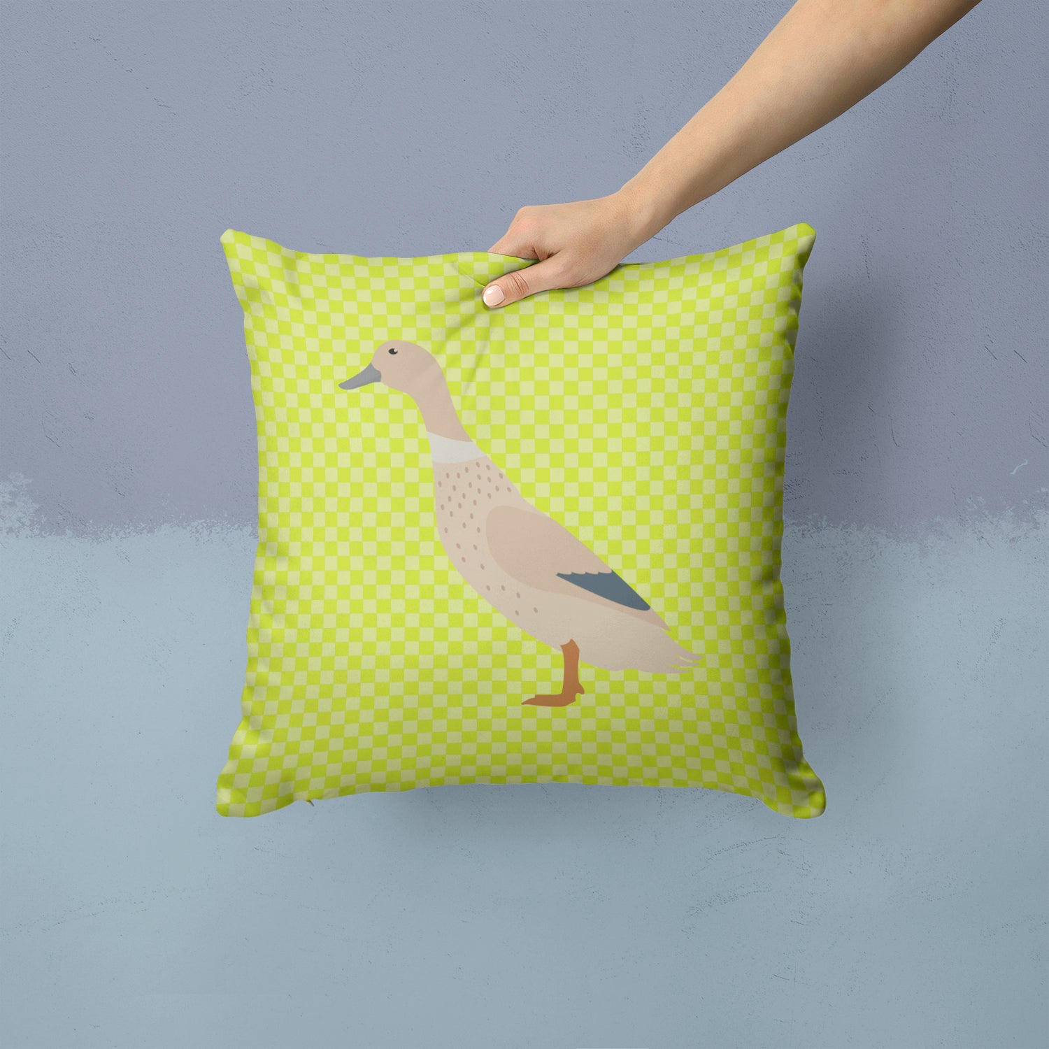 West Harlequin Duck Green Fabric Decorative Pillow BB7684PW1414 - the-store.com