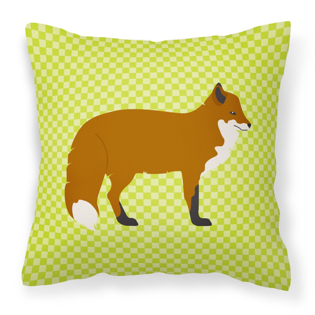 Red Fox Green Fabric Decorative Pillow BB7702PW1818 by Caroline's Treasures