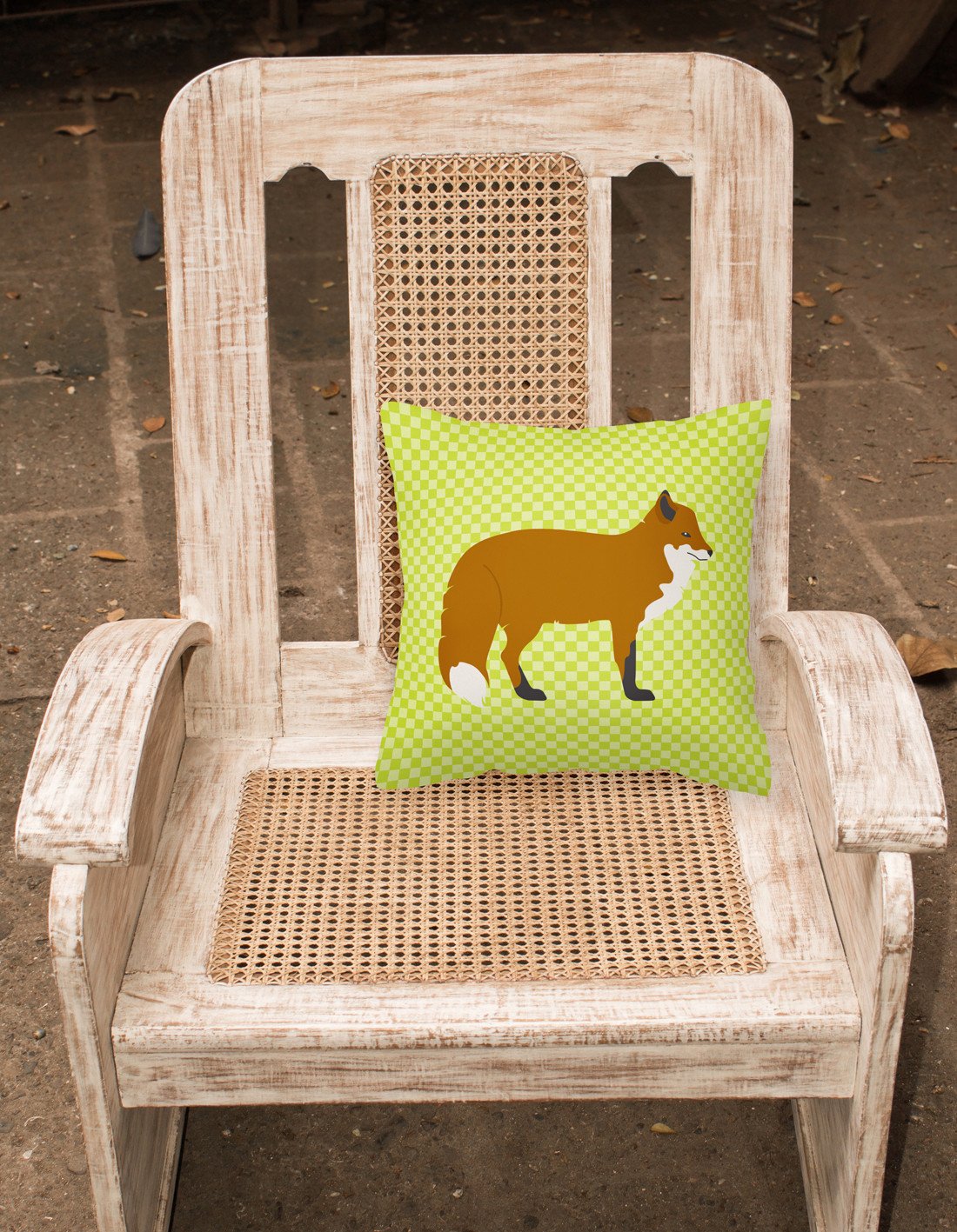 Red Fox Green Fabric Decorative Pillow BB7702PW1818 by Caroline's Treasures
