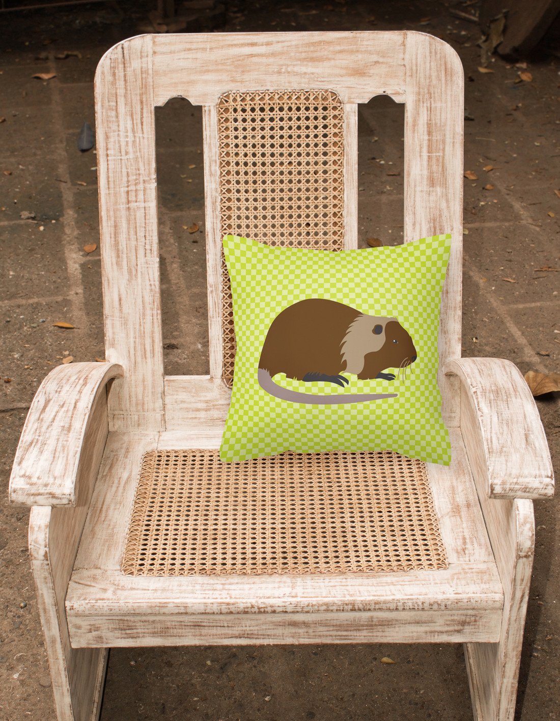 Coypu Nutria River Rat Green Fabric Decorative Pillow BB7705PW1818 by Caroline's Treasures