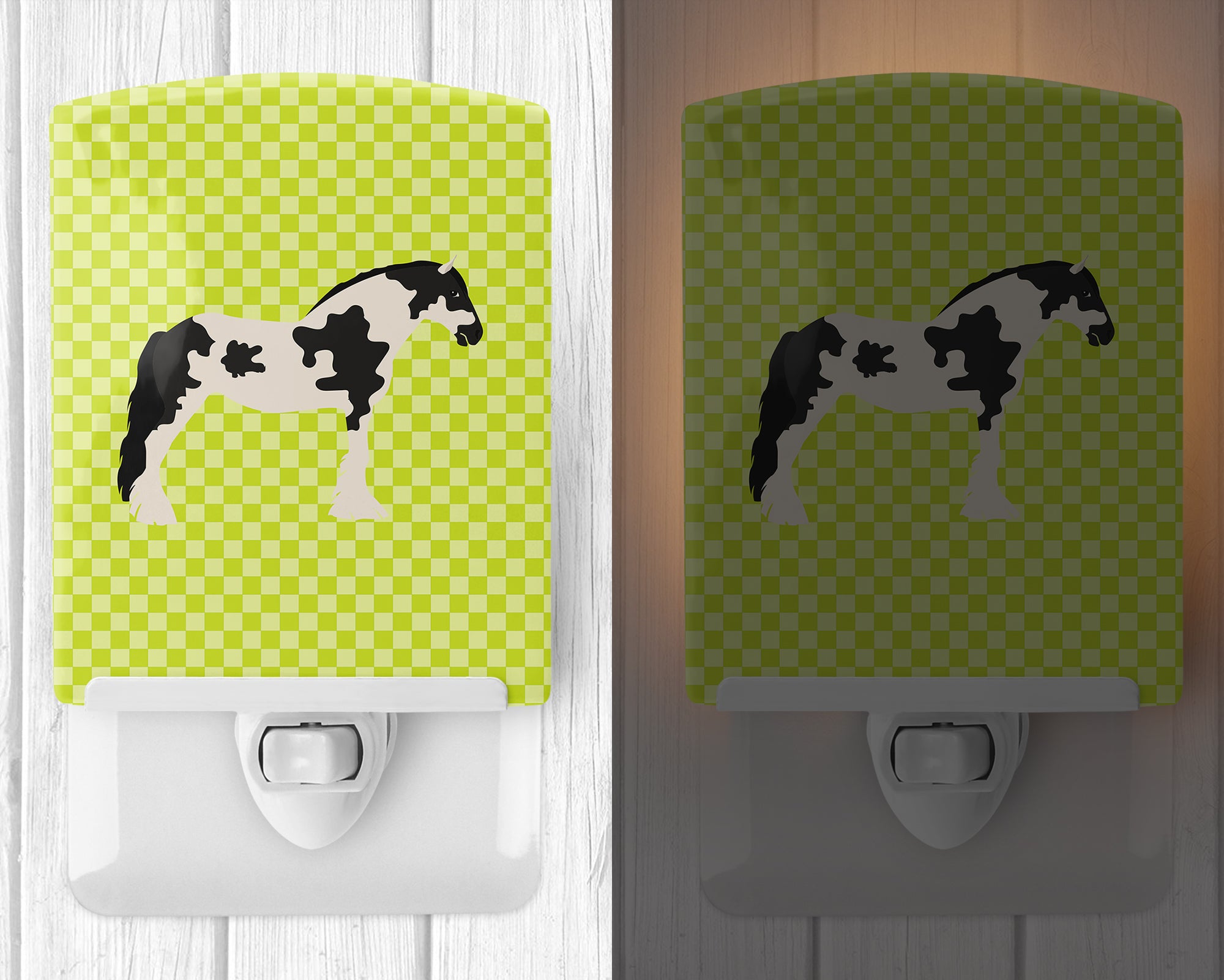 Cyldesdale Horse Green Ceramic Night Light BB7738CNL - the-store.com