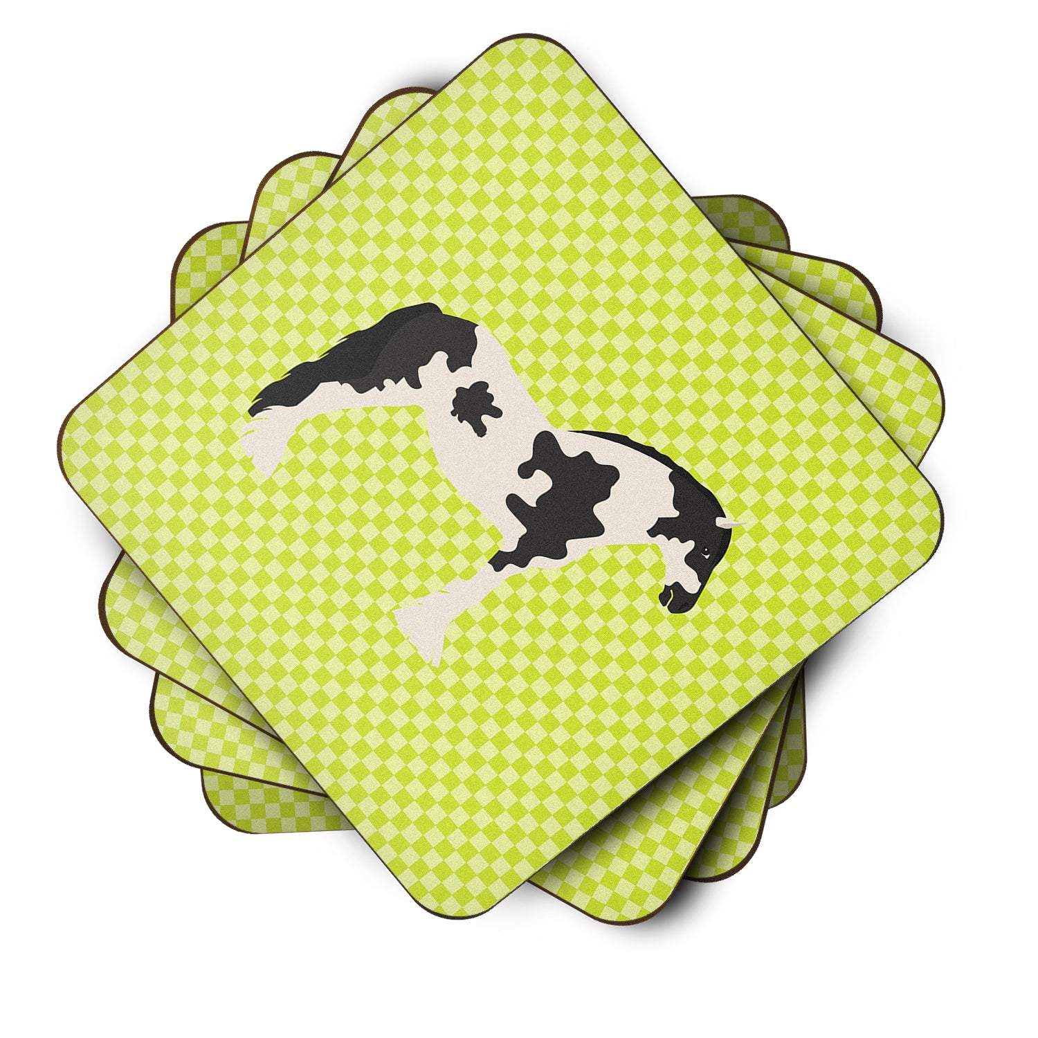 Cyldesdale Horse Green Foam Coaster Set of 4 BB7738FC - the-store.com