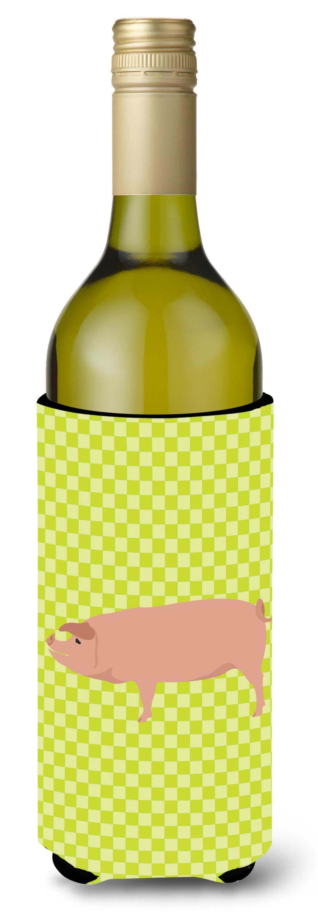 American Landrace Pig Green Wine Bottle Beverge Insulator Hugger BB7758LITERK by Caroline's Treasures