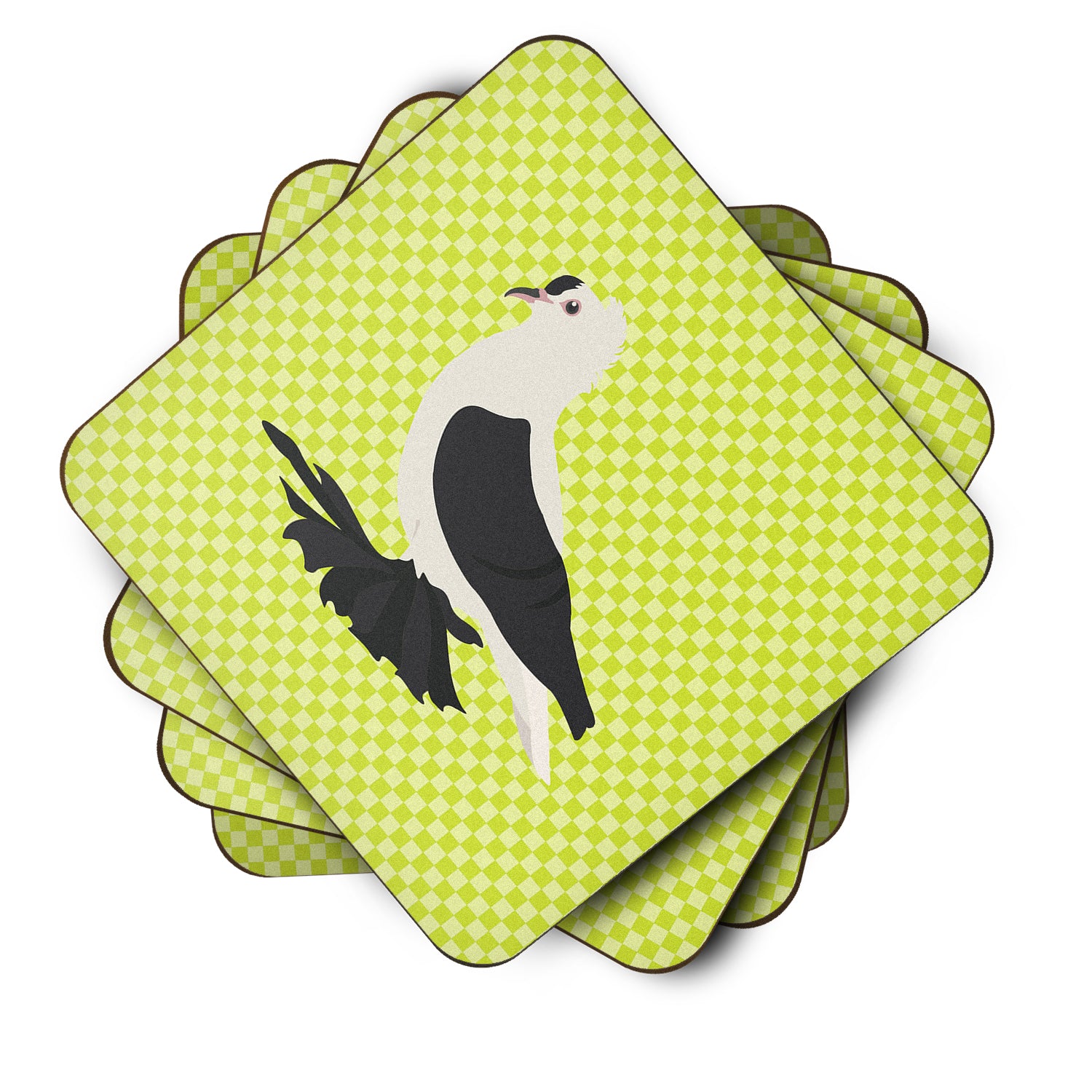 Saxon Fairy Swallow Pigeon Green Foam Coaster Set of 4 BB7772FC - the-store.com
