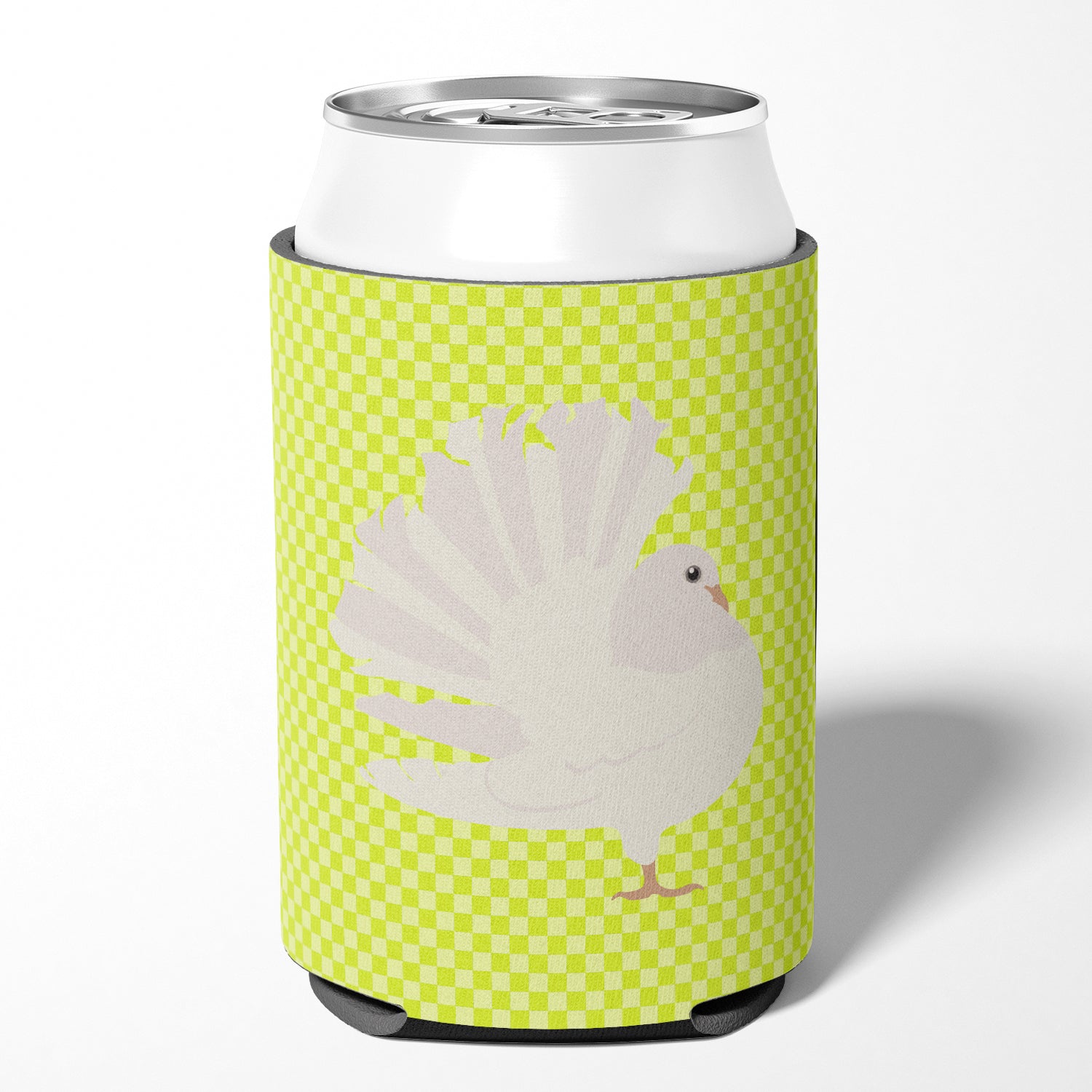 Silver Fantail Pigeon Green Can or Bottle Hugger BB7776CC