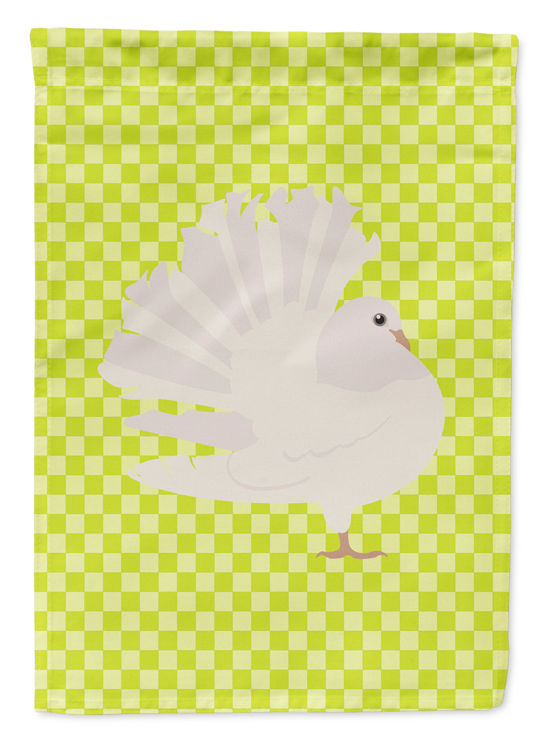 Silver Fantail Pigeon Green Flag Garden Size BB7776GF