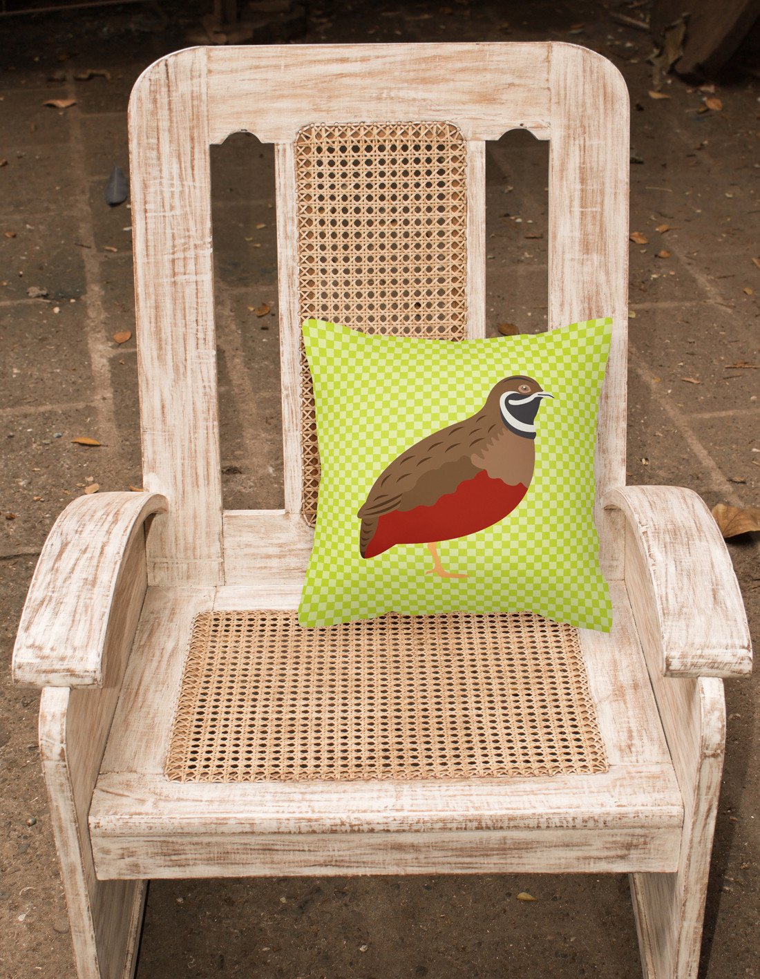Chinese Painted or King Quail Green Fabric Decorative Pillow BB7782PW1818 by Caroline's Treasures
