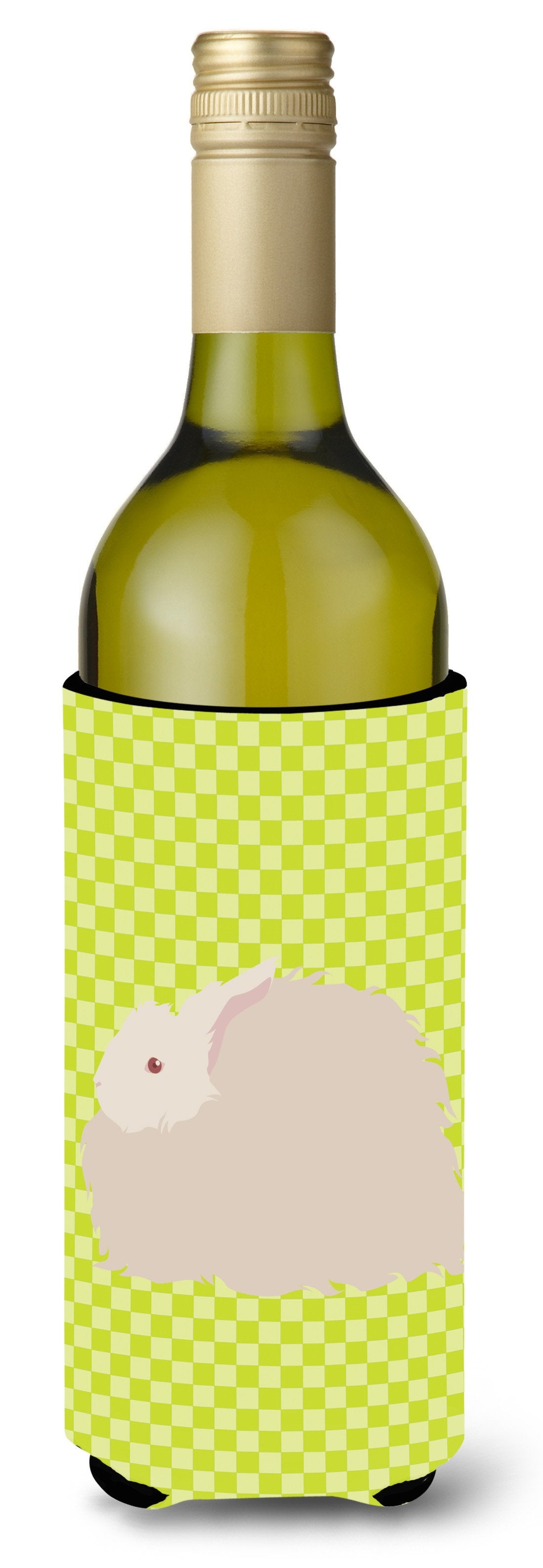 Fluffy Angora Rabbit Green Wine Bottle Beverge Insulator Hugger BB7785LITERK by Caroline's Treasures