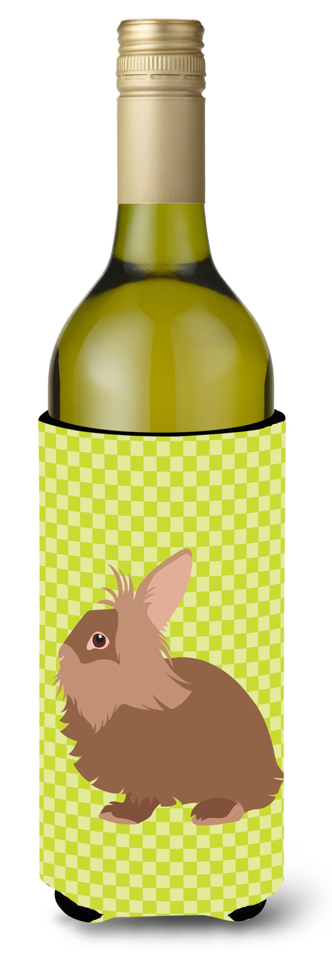Lionhead Rabbit Green Wine Bottle Beverge Insulator Hugger BB7786LITERK by Caroline's Treasures
