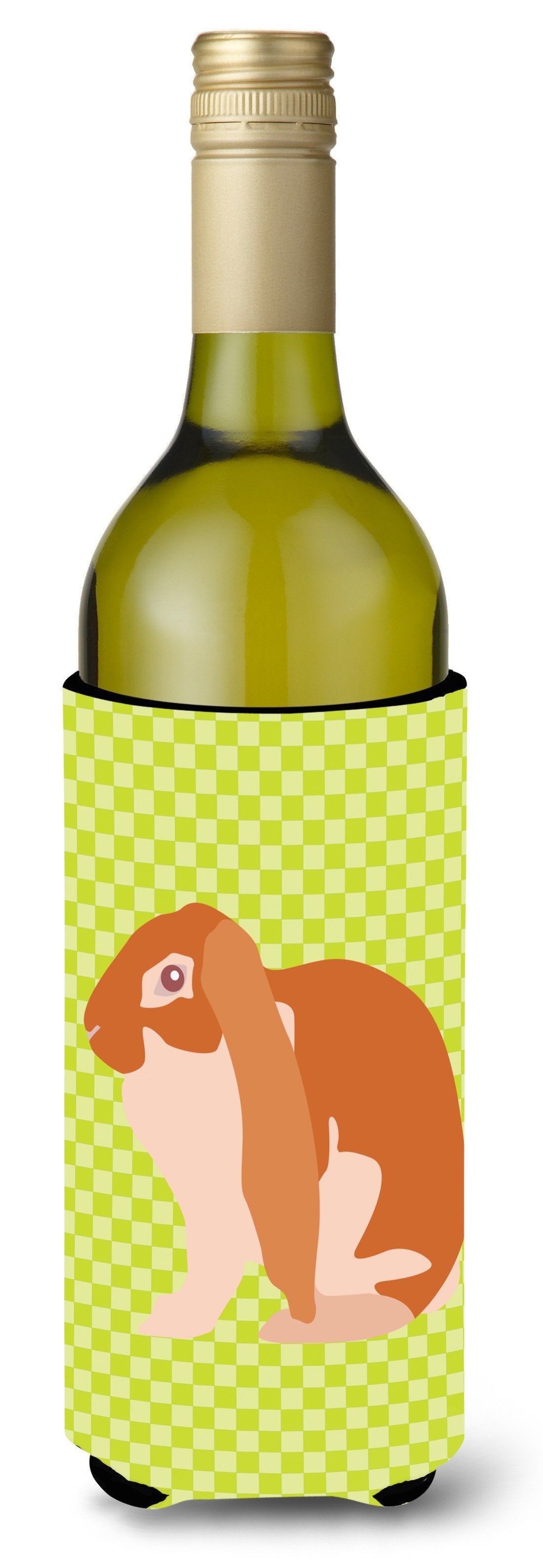 English Lop Rabbit Green Wine Bottle Beverge Insulator Hugger BB7788LITERK by Caroline's Treasures