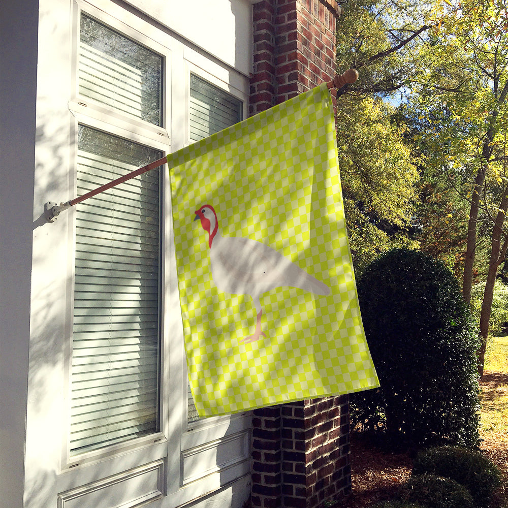 Beltsville Small White Turkey Hen Green Flag Canvas House Size BB7815CHF