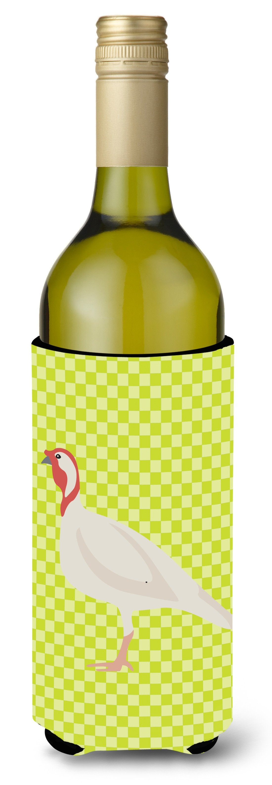 Beltsville Small White Turkey Hen Green Wine Bottle Beverge Insulator Hugger BB7815LITERK by Caroline's Treasures