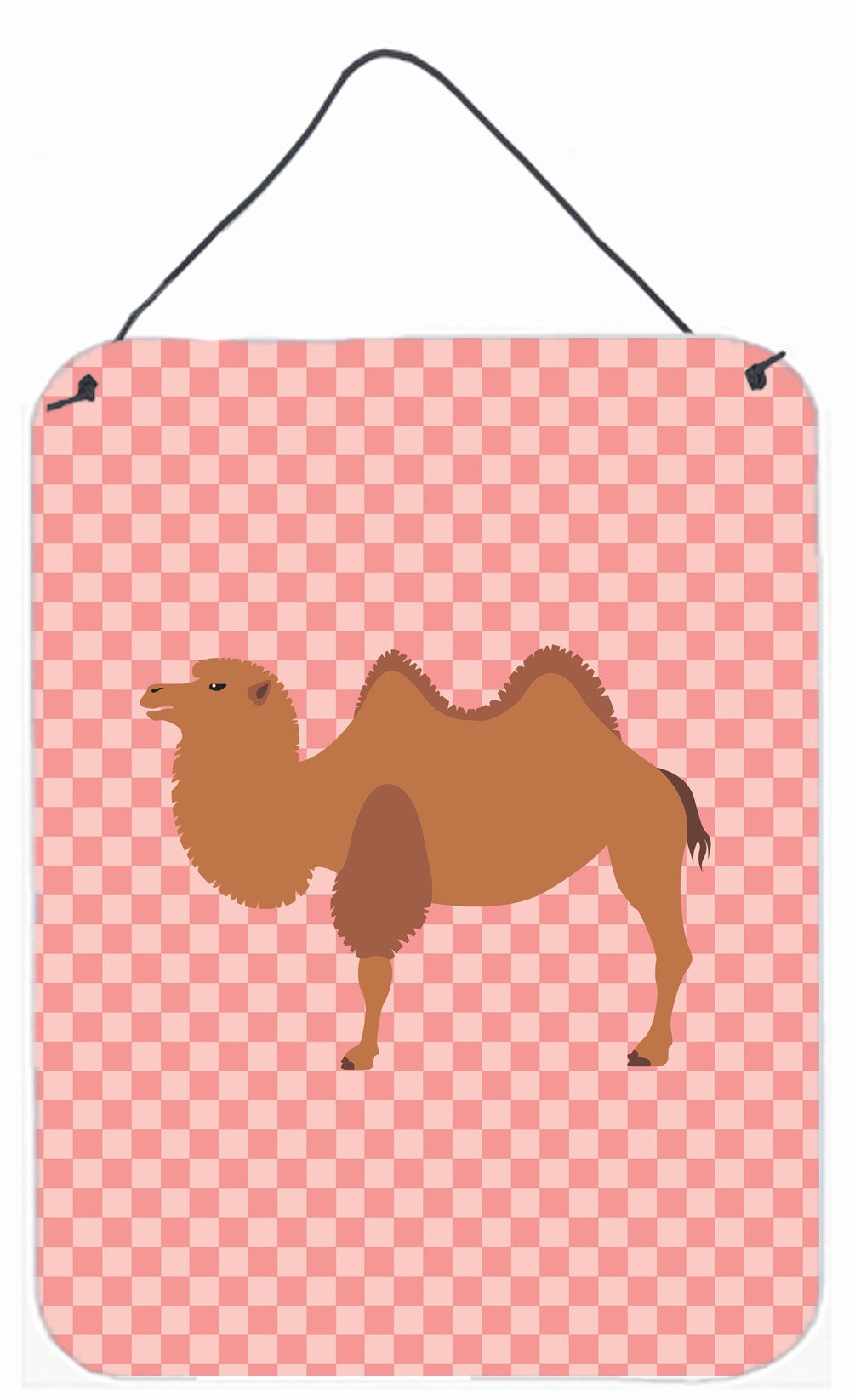 Bactrian Camel Pink Check Wall or Door Hanging Prints BB7818DS1216 by Caroline's Treasures