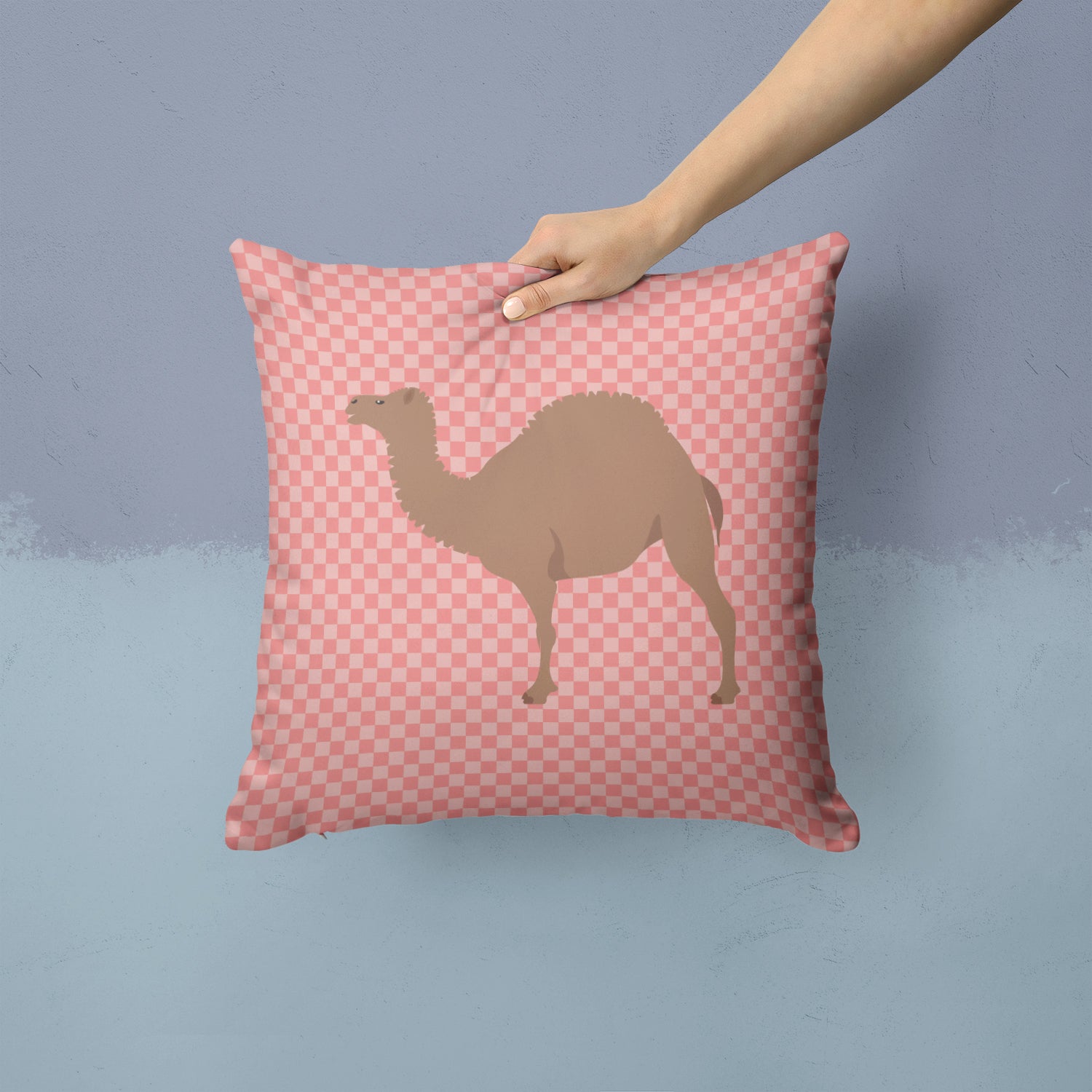 F1 Hybrid Camel Pink Check Fabric Decorative Pillow BB7819PW1414 - the-store.com