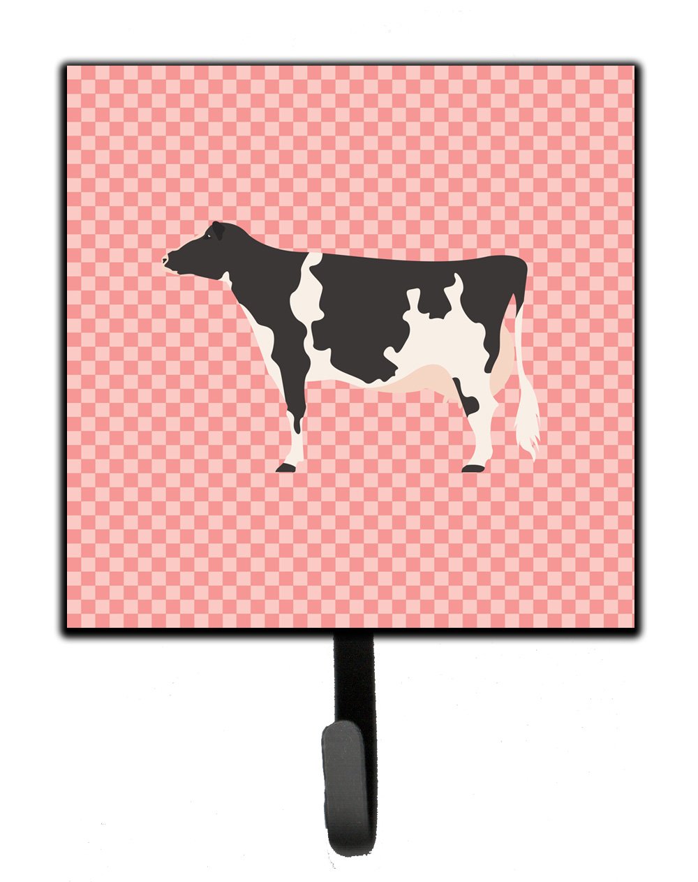Holstein Cow Pink Check Leash or Key Holder by Caroline's Treasures