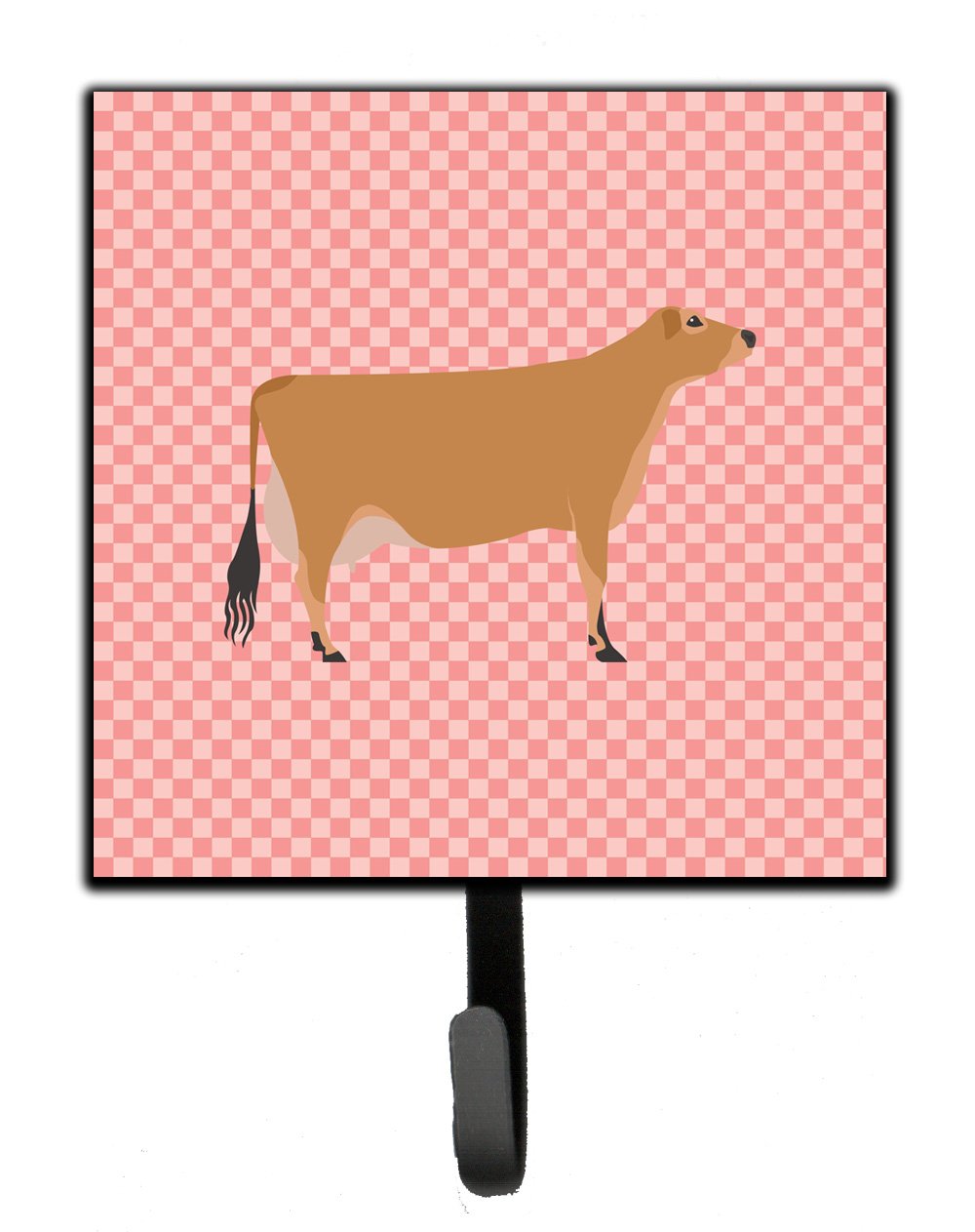 Jersey Cow Pink Check Leash or Key Holder by Caroline's Treasures