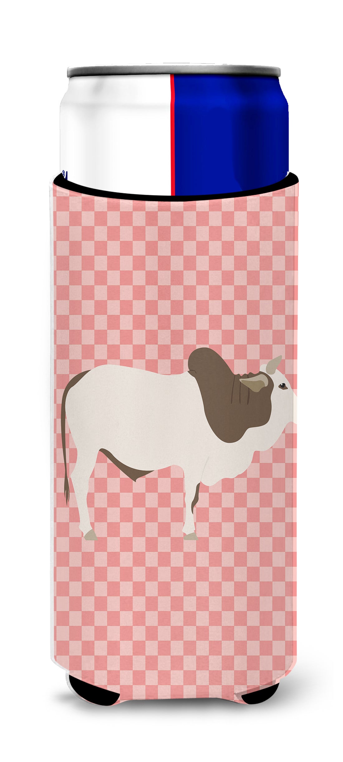 Malvi Cow Pink Check  Ultra Hugger for slim cans