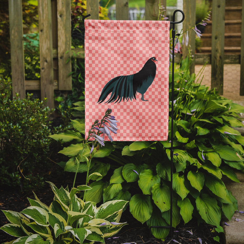 Sumatra Chicken Pink Check Flag Garden Size