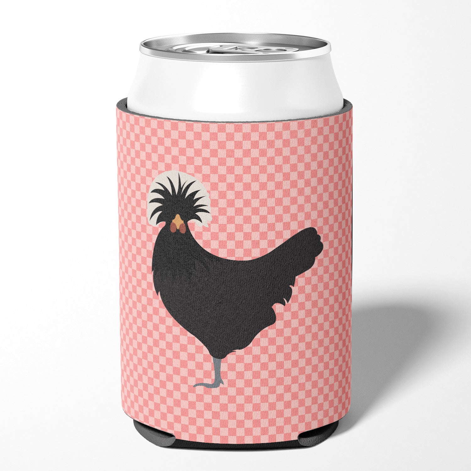 Polish Poland Chicken Pink Check Can or Bottle Hugger BB7834CC