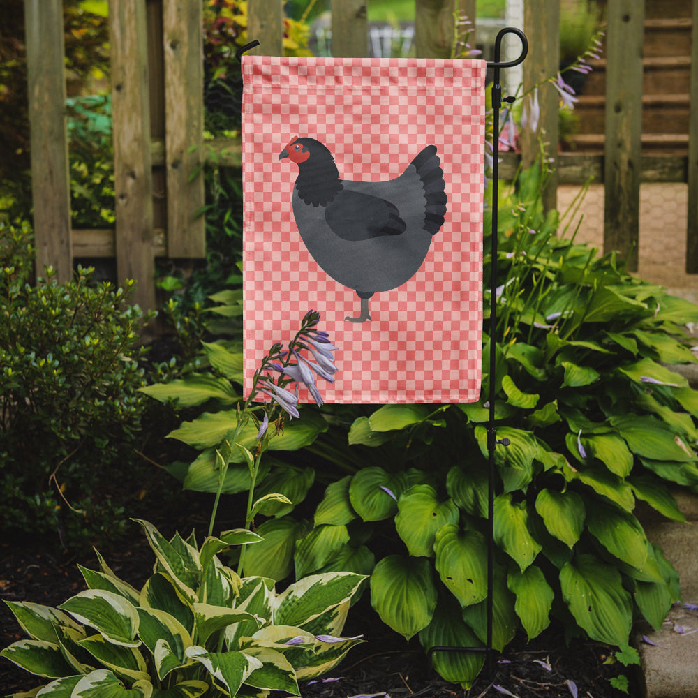Jersey Giant Chicken Pink Check Flag Garden Size