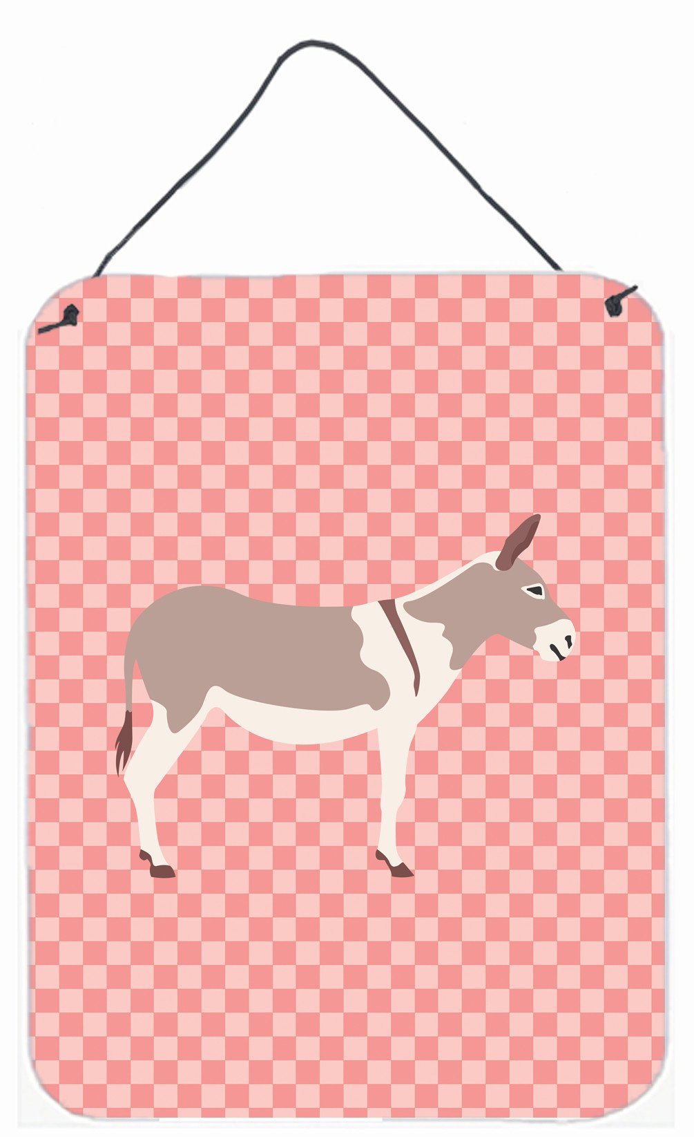 Australian Teamster Donkey Pink Check Wall or Door Hanging Prints BB7846DS1216 by Caroline's Treasures