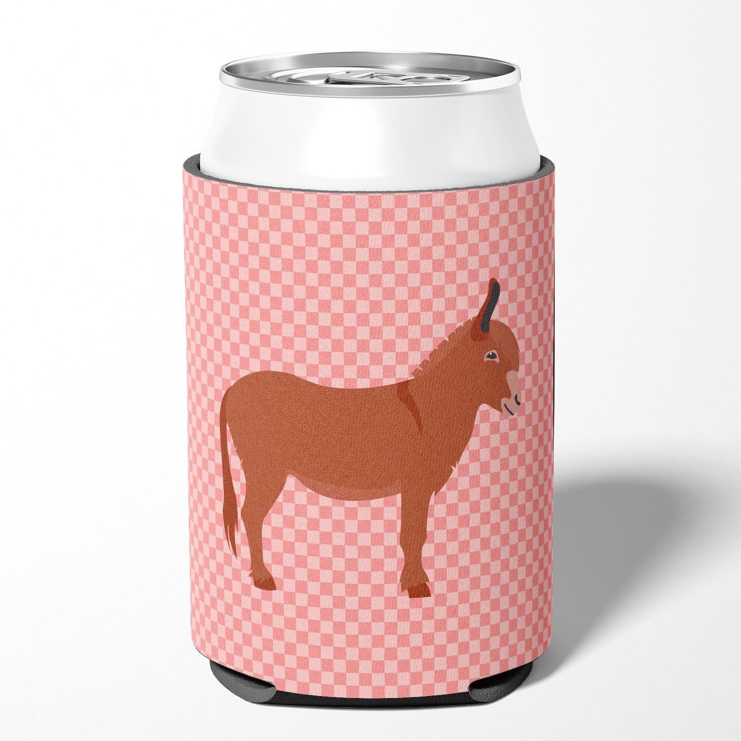 Irish Donkey Pink Check Can or Bottle Hugger BB7848CC