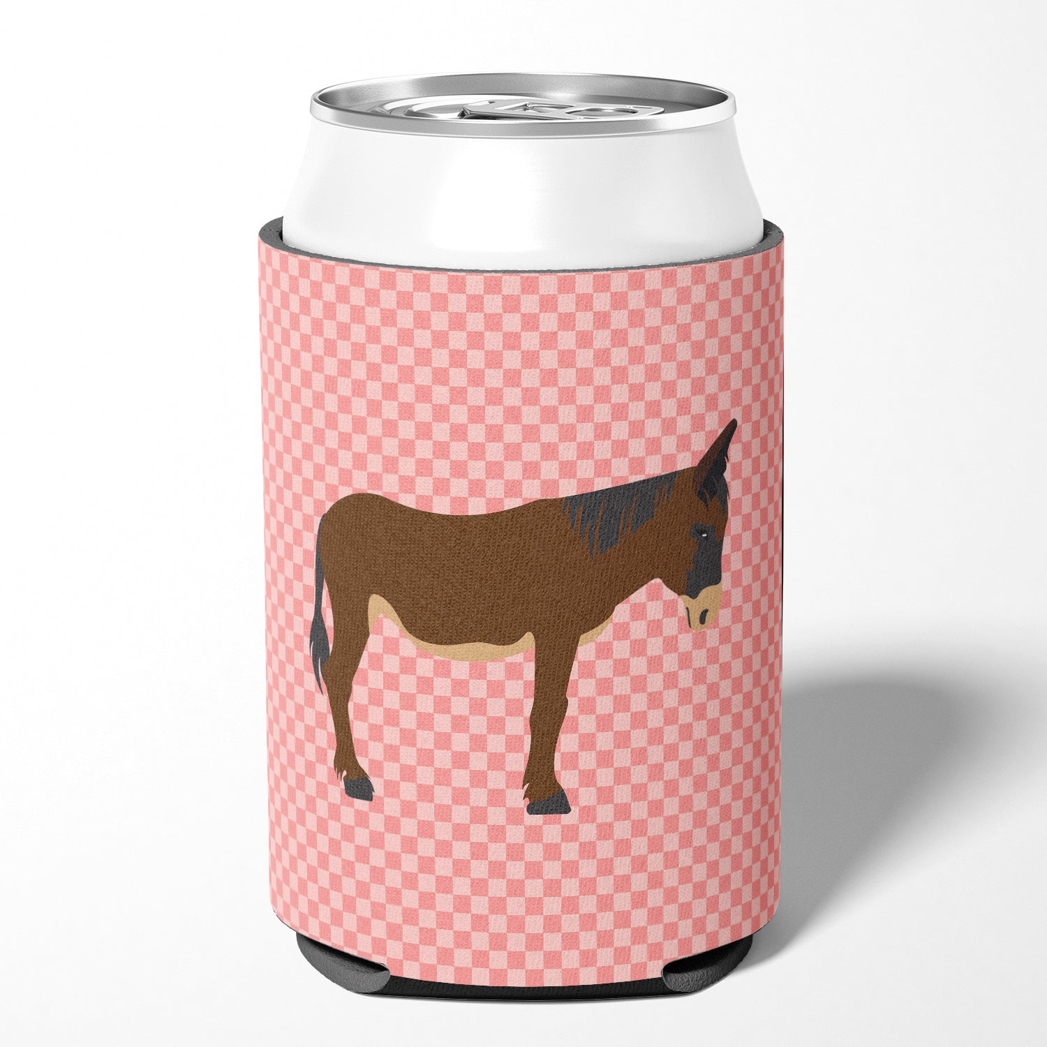 Zamorano-Leones Donkey Pink Check Can or Bottle Hugger BB7853CC