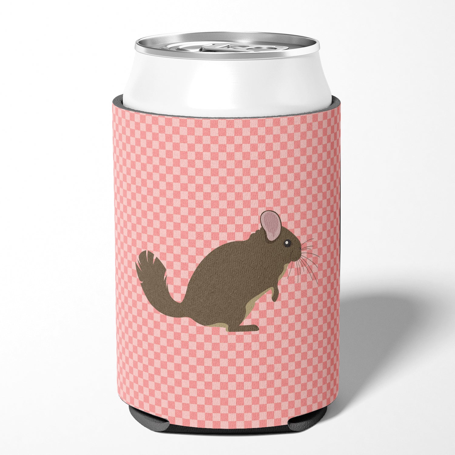 Chinchilla Pink Check Can or Bottle Hugger BB7875CC