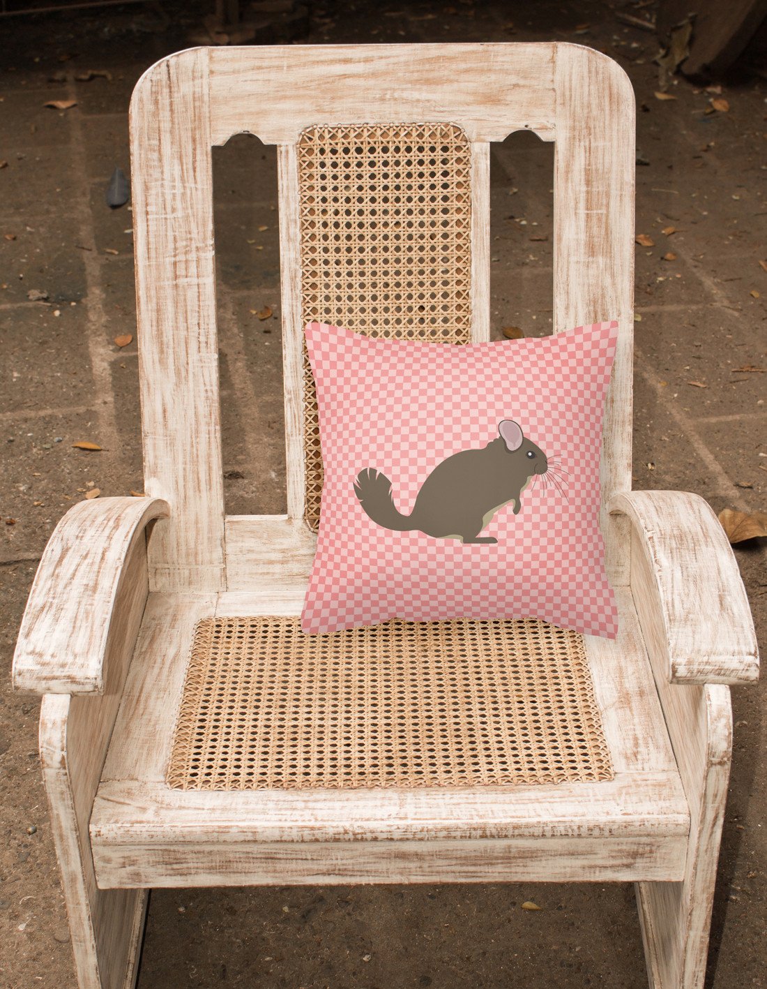 Chinchilla Pink Check Fabric Decorative Pillow BB7875PW1818 by Caroline's Treasures