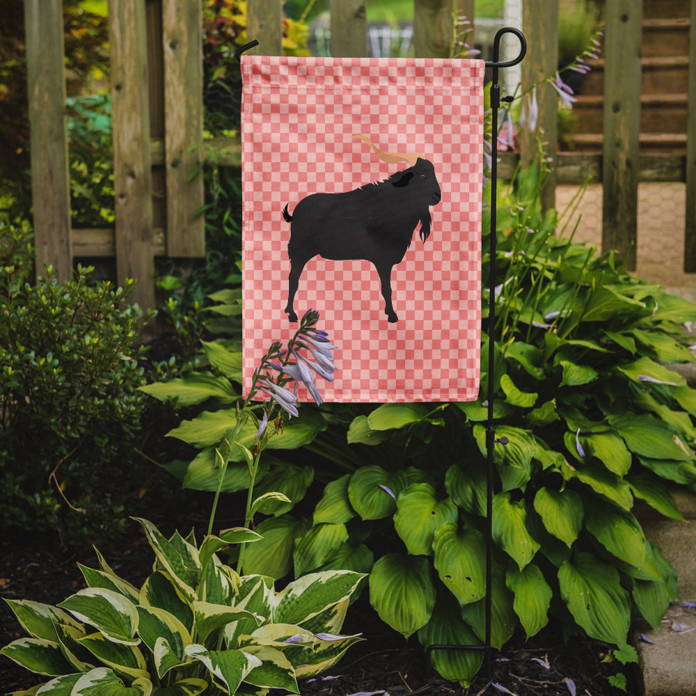 Verata Goat Pink Check Flag Garden Size