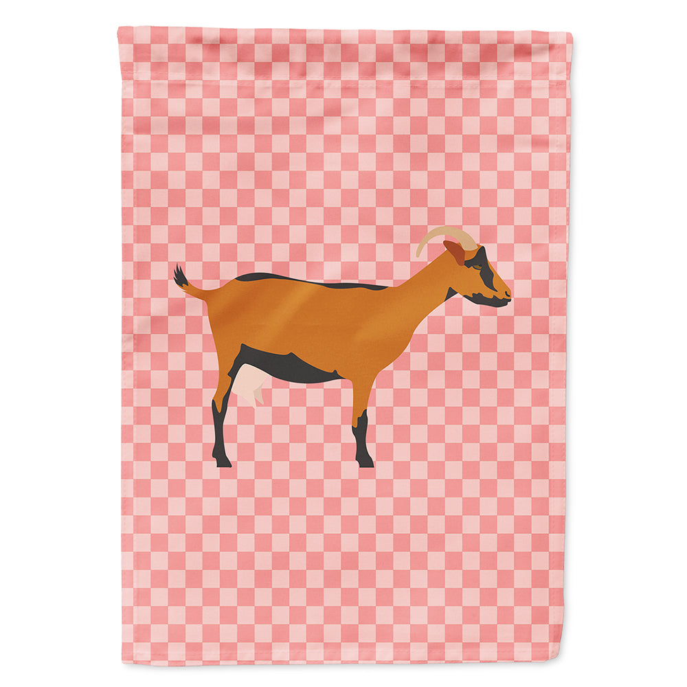 Oberhasli Goat Pink Check Flag Canvas House Size BB7888CHF