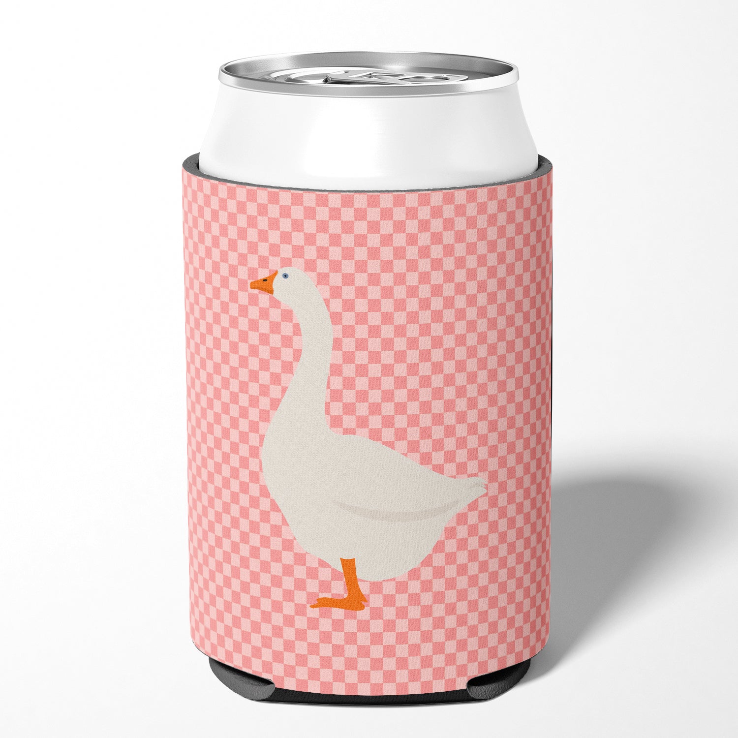 Embden Goose Pink Check Can or Bottle Hugger BB7892CC