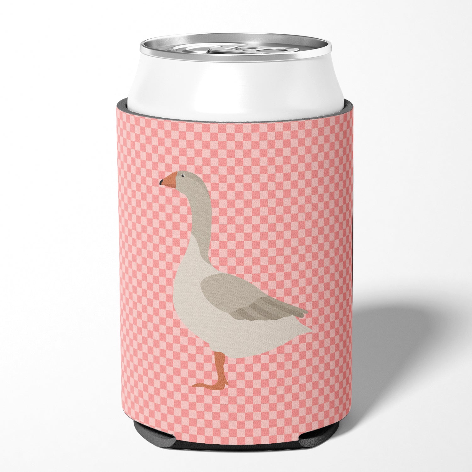 Steinbacher Goose Pink Check Can or Bottle Hugger BB7894CC