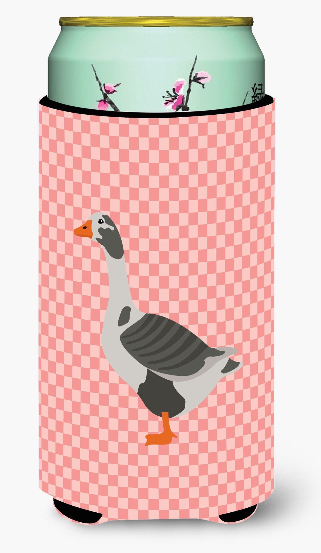 West of England Goose Pink Check Tall Boy Beverage Insulator Hugger BB7895TBC by Caroline's Treasures
