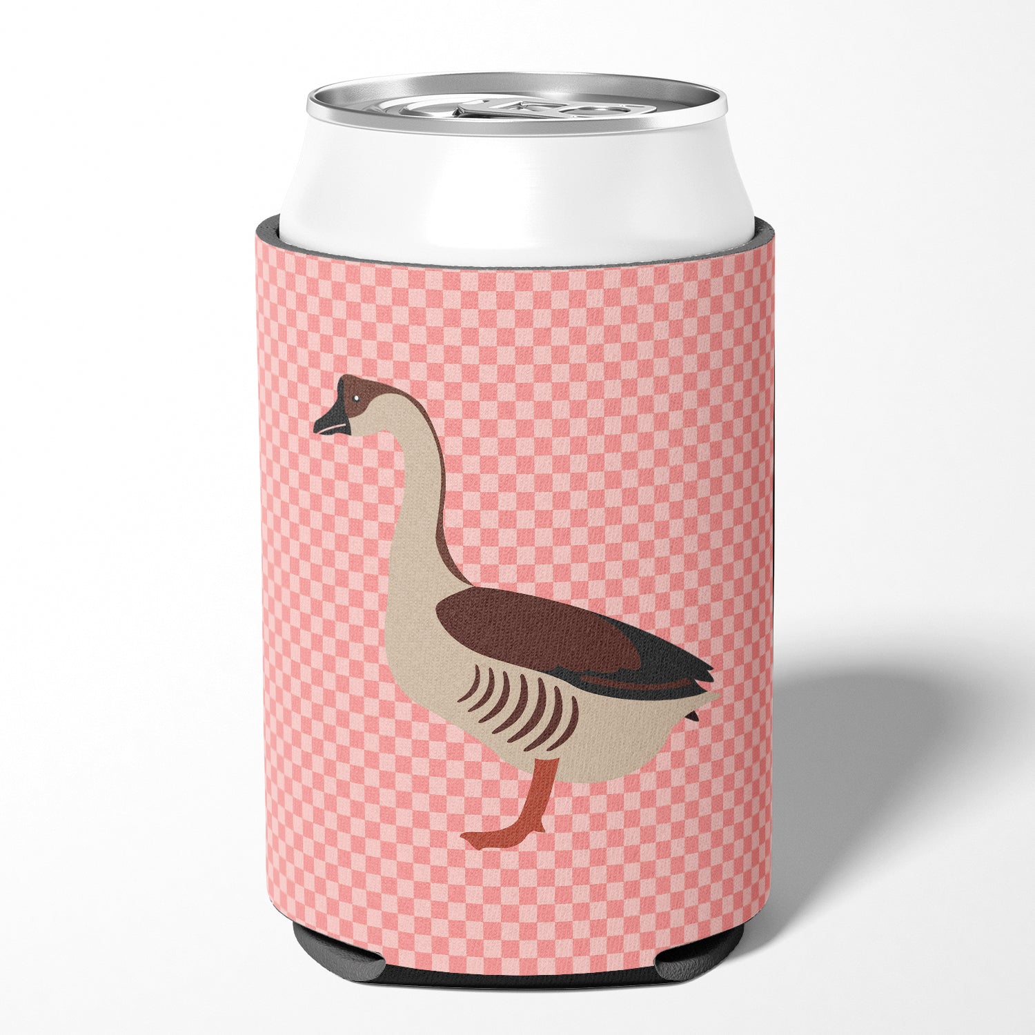 Chinese Goose Pink Check Can or Bottle Hugger BB7896CC