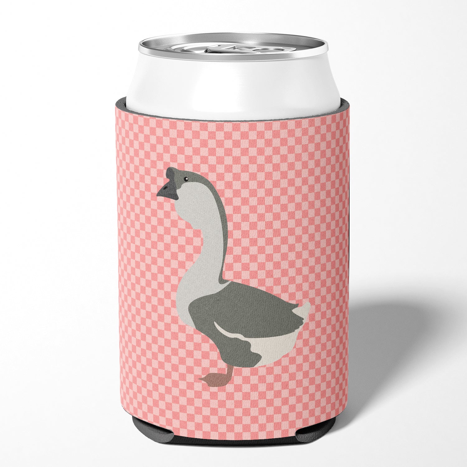 African Goose Pink Check Can or Bottle Hugger BB7899CC