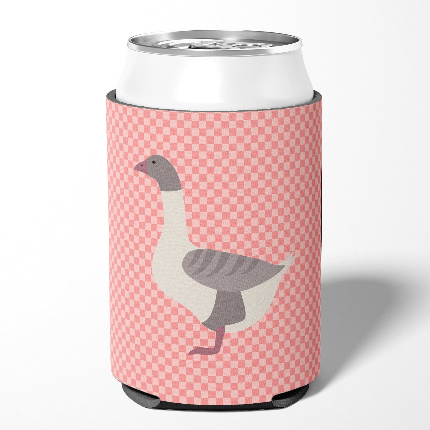 Buff Grey Back Goose Pink Check Can or Bottle Hugger BB7901CC