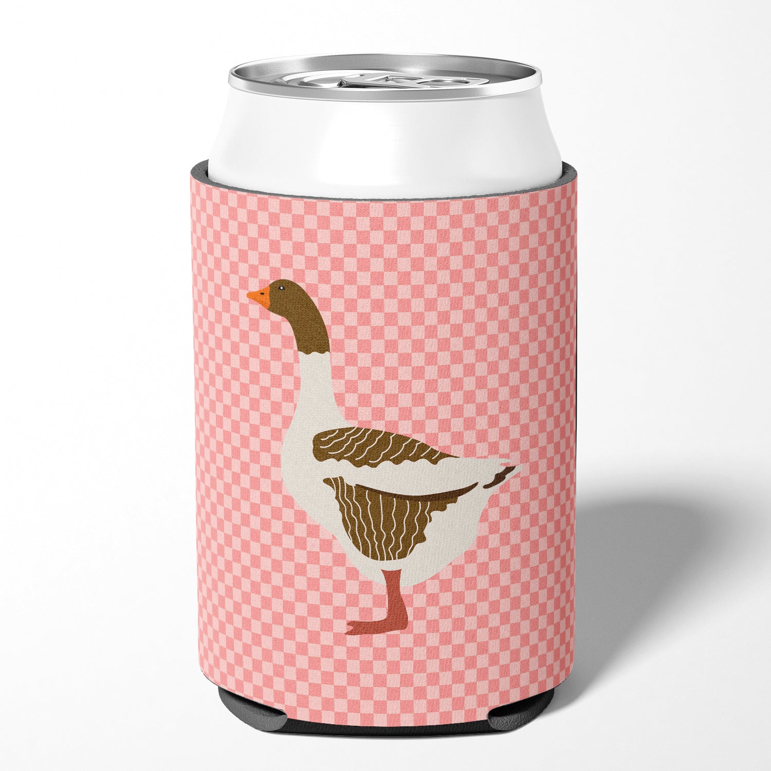 Pomeranian Rogener Goose Pink Check Can or Bottle Hugger BB7903CC