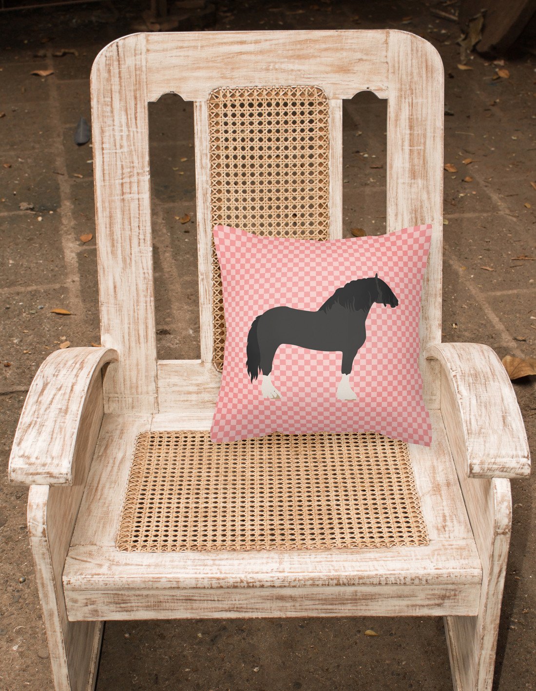 Pomeranian Rogener Goose Pink Check Fabric Decorative Pillow BB7904PW1818 by Caroline's Treasures