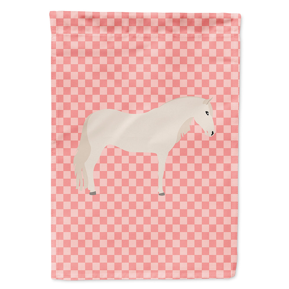 Paso Fino Horse Pink Check Flag Canvas House Size BB7905CHF